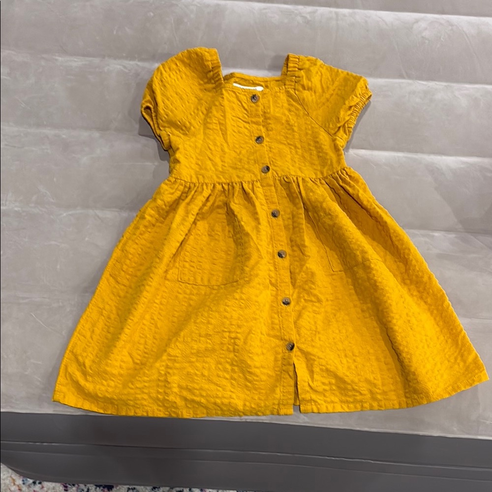 Old Navy Yellow Gold Buttoned Ruffled Sundress